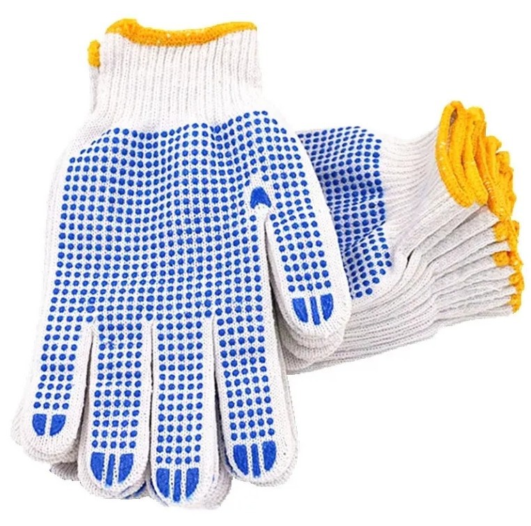 Double Sides PVC Dots Garden Cotton Gloves